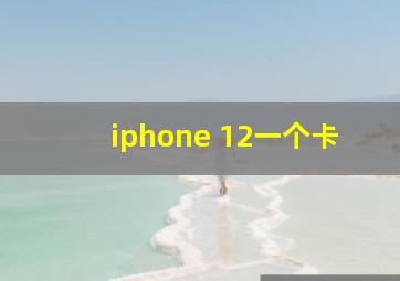 iphone 12一个卡